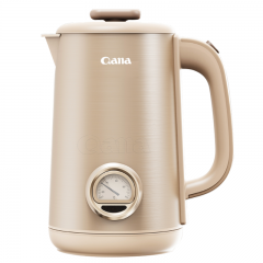 1.8L Double Wall Tea Kettle With Temperature Gauge 1500W Water Boiler With LED Light Auto Shut-Off and BoilDry Protection