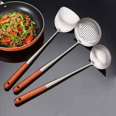 QANAPure titanium spatula soup spoon slotted spoon three-piece household kitchenware set