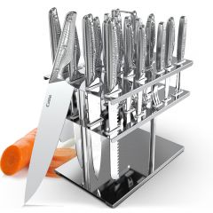 QANA Factory Wholesale OEM 25pcs Kitchen knife set Chef knife set butcher Cooking UV Light Knife Set