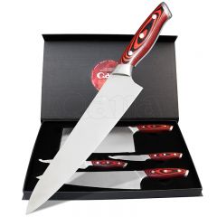 QANA Germany style discount promotion VG10 Damascus gift case stainless steel restaurant knife set