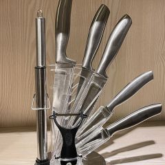 Kitchen King 8 pcs sharp steel knife Kitchen knife set with stand high quality hollow handle