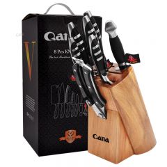 QANA 7Factory quickly shipped kitchen knife set 8PCS steel head knife