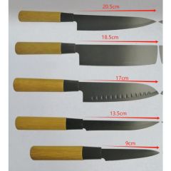 5PCS set of wooden handle knives