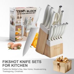 13-Piece Knife Set with Plastic Handle &amp;amp;amp;amp; Wooden Stand