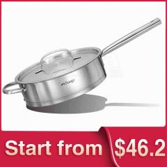 SINGLE 24CM FRYPAN STAINLESS STEEL COOKWARE