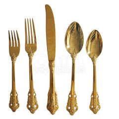 pcs golden steel dinner set