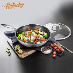 NutriChef NC3PL12 12&quot; Stainless Steel Frying Pan