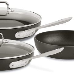 All-Clad HA1 Nonstick Hard Anodized Cookware Set, 5 piece, Black