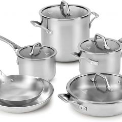 Signature Stainless Steel Pots and Pans, 10-Piece Cookware Set