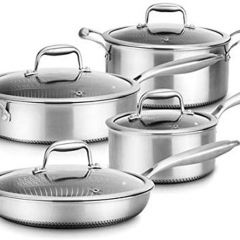 8-Piece Triply Cookware Set Stainless Steel-Triply Kitchenware Pots &amp; Pans Set Kitchen Cookware 