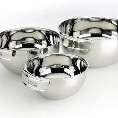 All-Clad Stainless Steel Dishwasher Safe Mixing Bowls Set Kitchen Accessorie, 3-Piece, Silver