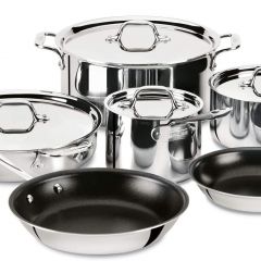 All-Clad 401488 NSR2-R Stainless Steel Tri-Ply Bonded PFOA Free Nonstick Cookware Set