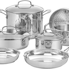 Cuisinart 77-11G Chef's Classic Stainless 11-Piece Cookware Set - Silver 