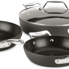 All-Clad Essentials Nonstick Skillet set, 4-Piece, Grey