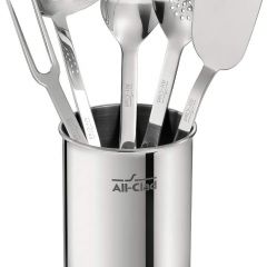 All-Clad Professional Stainless Steel Kitchen Tool Set, 6-Piece, Silver