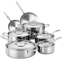 Legend 3-Ply Stainless Steel Cookware Set | MultiPly SuperStainless 12-Piece Cooking Pots