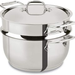 All-Clad E414S564 Stainless Steel Steamer Cookware, 5-Quart, Silver 