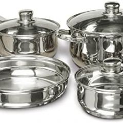 Concord Cookware 7-Piece Stainless Steel Cookware Set, includes Pots and Pans