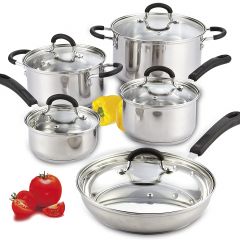 Cook N Home 10-Piece Stainless Steel Cookware Set 