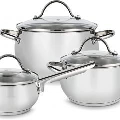 ZXNRTU Stainless Steel Cookware Pots and Pans Set, 3 Piece