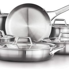 Calphalon Premier Stainless Steel Pots and Pans, 11-Piece Cookware Set