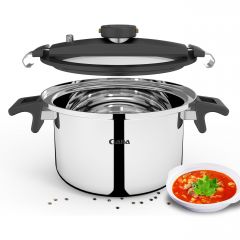 Qana Ultra Thick Stainless Steel Household Micro Stew Pot 2kpa Nonstick Wide Side Low Pressure Cooker Factory Wholesale