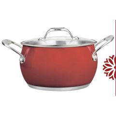 Belly shaped glass lid stainless steel non-stick cookware pot 20cm