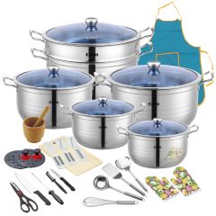 34-piece pan with wide sides 410 material