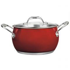 Belly shaped glass lid stainless steel non-stick cookware pot 20cm