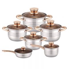 12pcs Multiple Sizes Available Induction Base Non Stick Cooking Pot and Pan Cookware Set Kitchen Cooking Pot Set