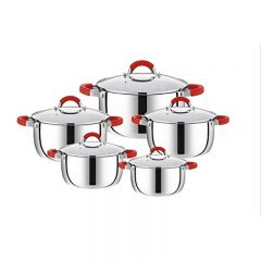 10Pcs Stainless Steel Soup Pot Set Cross-Border Kitchen Utensil Milk Pot