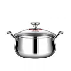 Stainless Steel Kitchenware Thickened Pasta Cooker Double Boiler Pot with Glass Lid