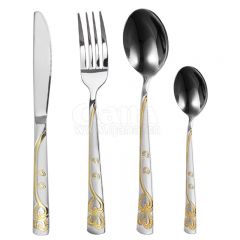 QANA Factory Wholesale OEM luxury high mirror flatware set cutlery sets