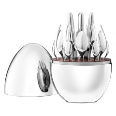 Large silver egg cutlery spoon 24-piece cutlery gift set