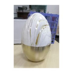 24PCS white marble egg shaped cutlery bucket set