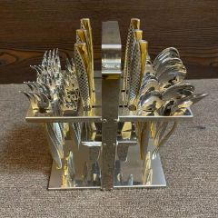 24PCS set of gold-plated laser patterned tableware
