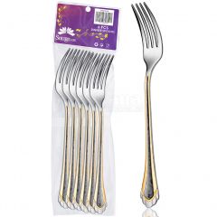 6PCS set with gold rim dinner fork