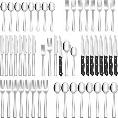 Bestekset 8 persoons Deluxe - 48 delig bestek set - Roestvrij staal - Cutlery set stainless steel