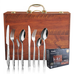 72PCS Wooden box tableware