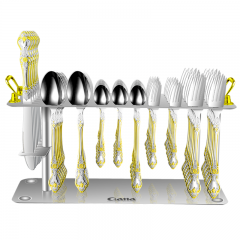 60 sets of kitchenware with gold plating + iron frame