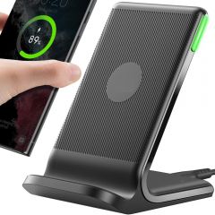 Wireless Charger 15W Fast Qi-Certified Wireless Charging Station With Sleep-Friendly Adaptive Light Compatible