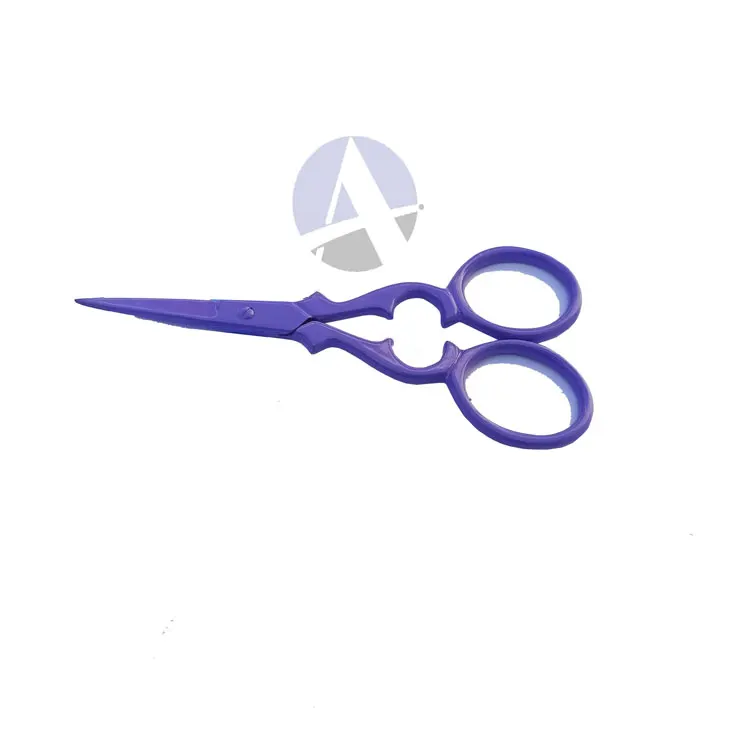 Stainless Steel Purple Coated Victorian Style Embroidery Scissors With Pointed Blades Decorative Double Ring Handles Diy Oem