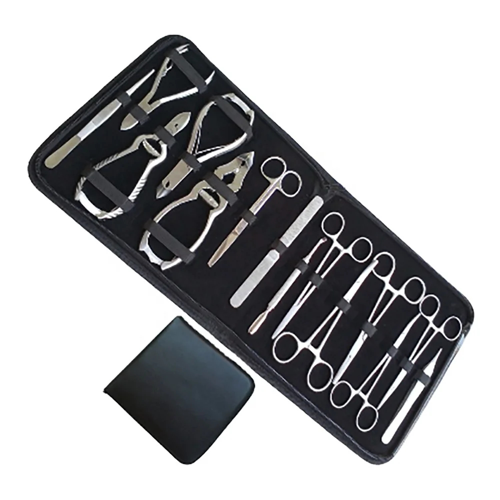 14-piece Manicure &amp; Pedicure Kit Stainless Steel Nail Care Tools With Pu Leather Case For Home And Salon Use