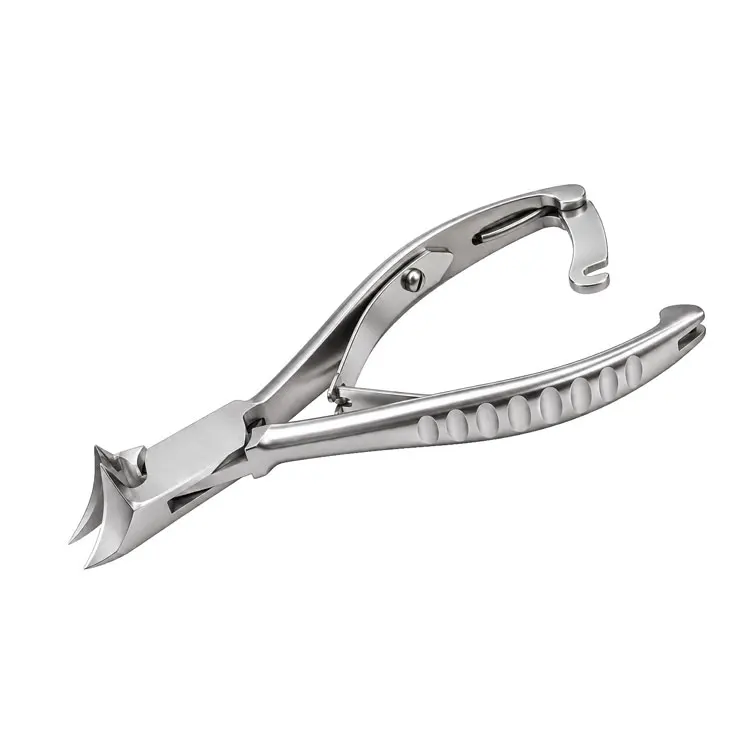 Stainless Steel Heavy Duty Moon Shape Toenail Nipper With Box Joint Double Spring And Back Lock For Professional Foot Care