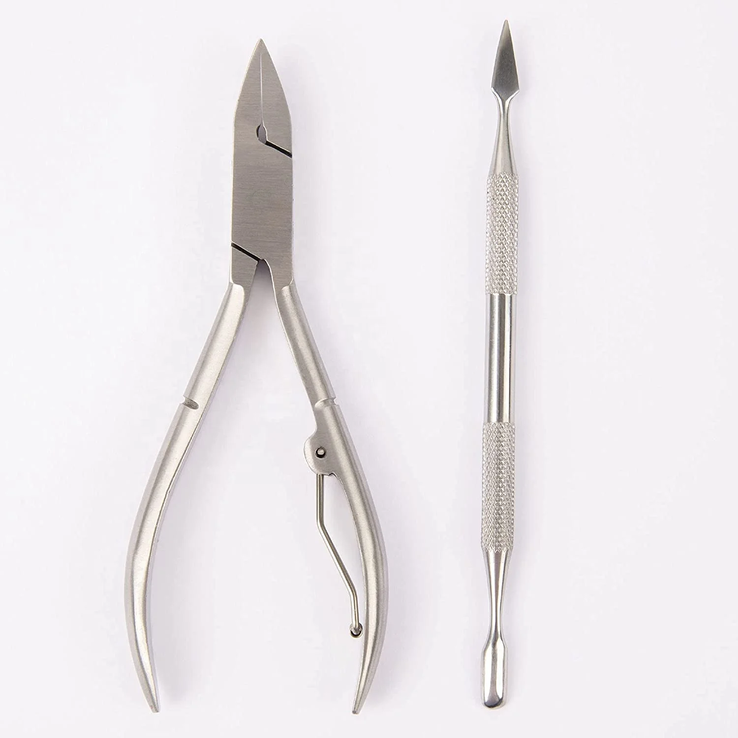 Foot Ingrown Stainless Steel Toenail Nipper With Dual Ended Cuticle Pusher For Thick Nails Manicure And Pedicure Use