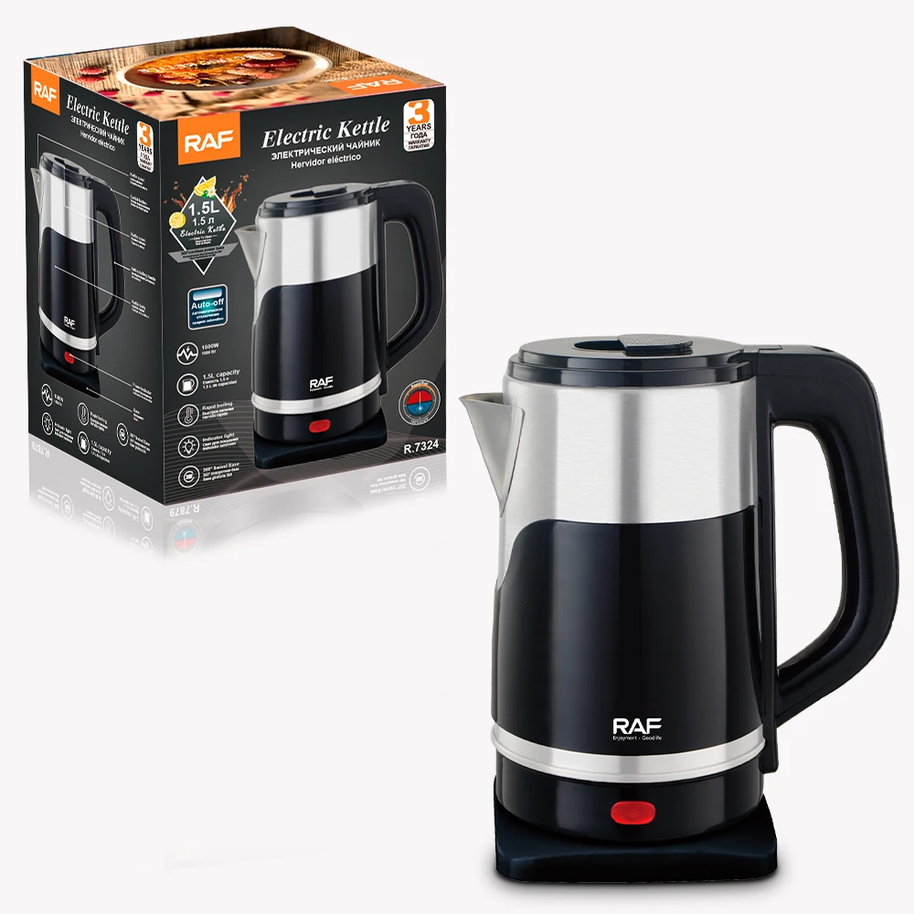 Raf Electric Kettle 1500w 1.5l Fast Boiling With Auto Off And 360 Swivel Base Hervidor El&eacute;ctrico Rapido Y Seguro