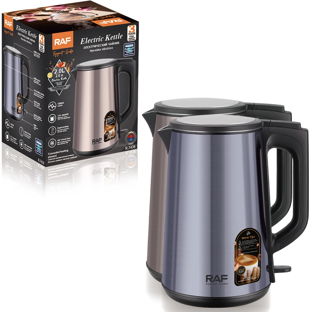 Raf Electric Kettle With 1500w Power And 2.0l Capacity Designed For Rapid Boiling Daily Water Heating And Home Kitchen Use