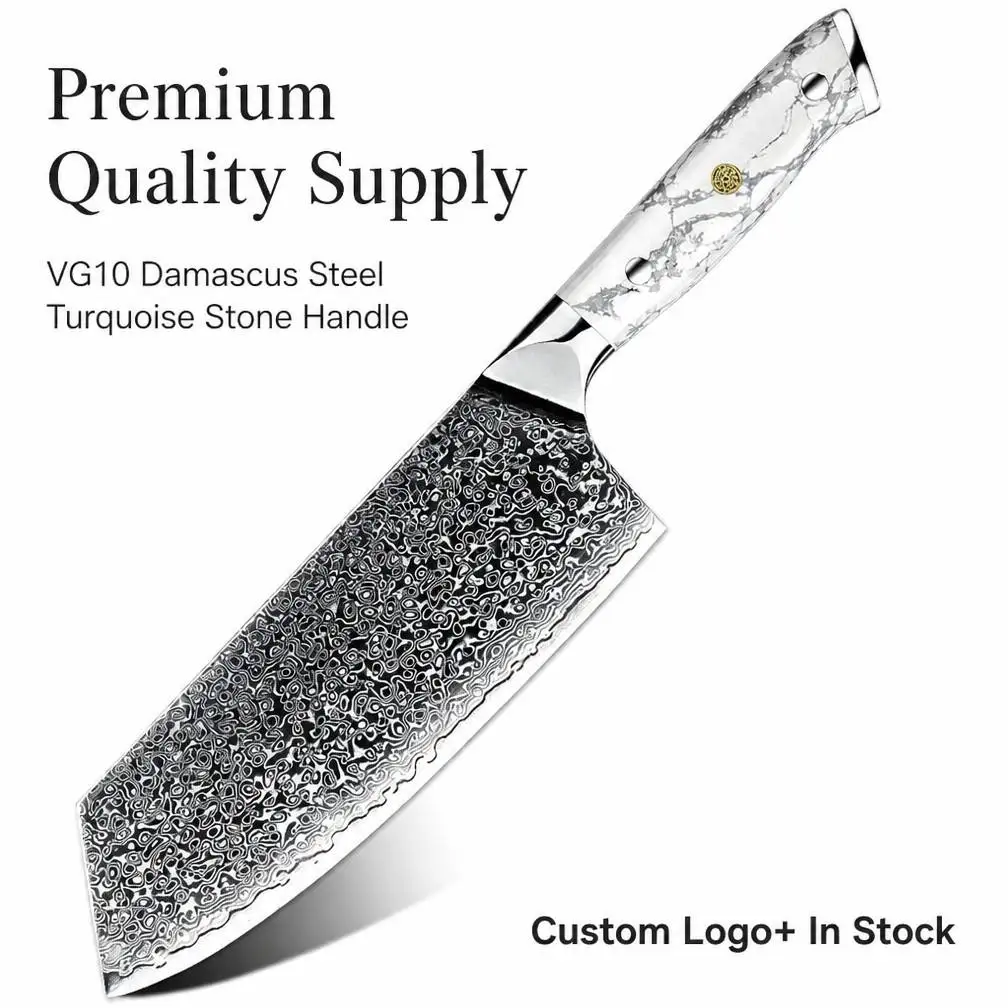 Chinese Cleaver Bunka 7 Inch 67 Layers Vg10 Damascus Steel Meat Vegetable Chopping Chef Knife From Amber Knife