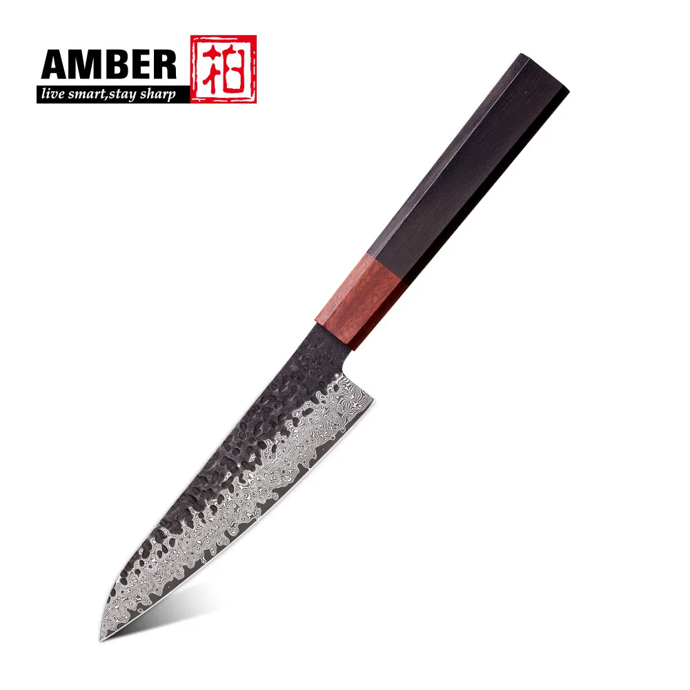 Amber Kitchen Japanese Knives For Chef Hand Forged Knives Japanese Petty Utility Fruit Knife Of Wood Handle