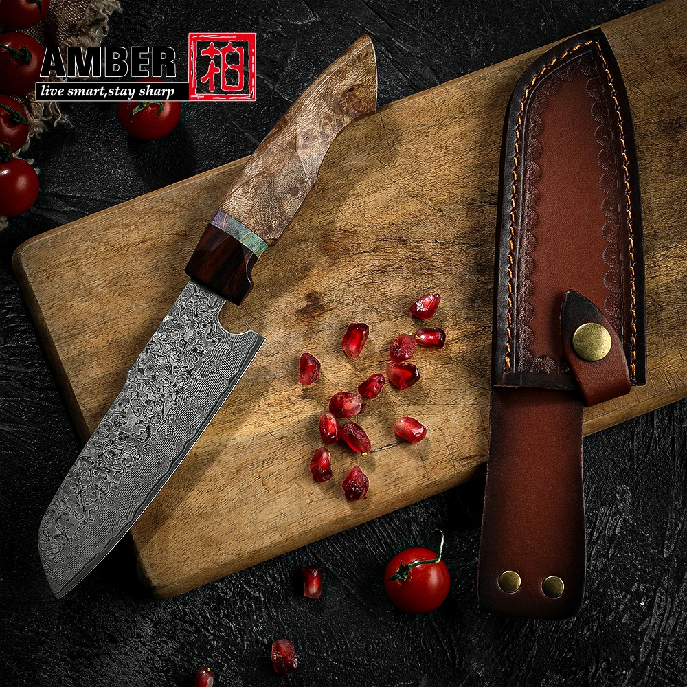 Kitchen Japanese Knives For Kurouchi Finished Chef Damascus Steel Wood Handle Hand Forged Knives 7 Inch Japanese Santoku